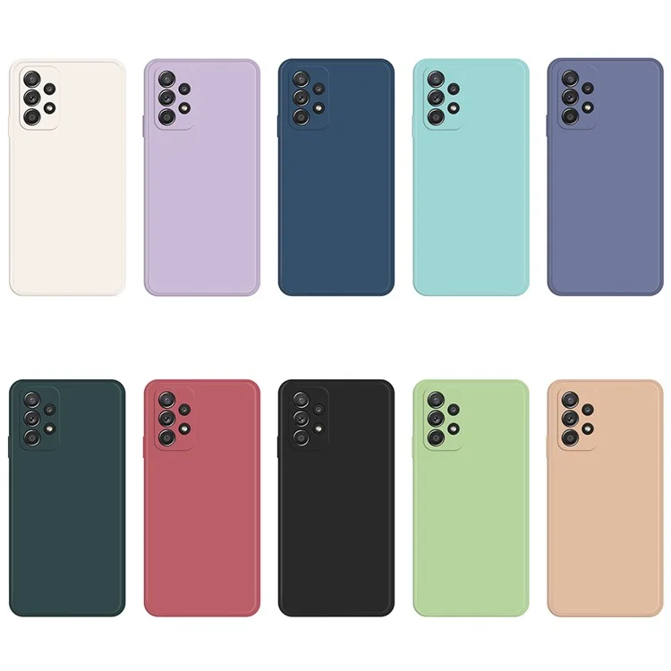 Para Samsung Galaxy A52 4G / 5G / A52s 5G Capa de smartphone à prova de choque, Revestimento de TPU com acabamento de borracha + Forro de microfibra, Capa traseira de telefone de borda reta - Azul cinza