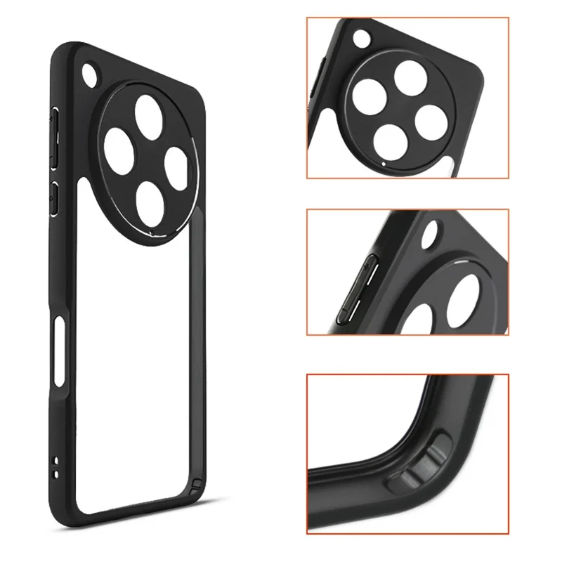 غطاء هاتف مقاوم للصدمات من PC+TPU شفاف خلفي لهاتف Oppo Find X8 Pro 5G