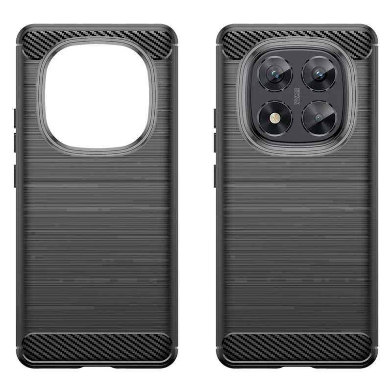 Per Xiaomi Redmi Note 14 Pro 5G Case Carbon Fiber Texture TPU Brushed Phone Cover - Nero