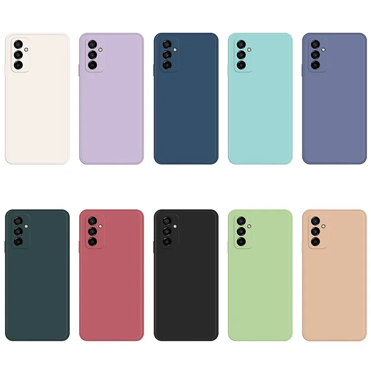 Pour Samsung Galaxy M23 5G / Case de Smartphone à Doublure en Microfibre Soft F23 5g, Couvercle Arrière TPU TPU TPU TPU Retroye - Bleu Gris