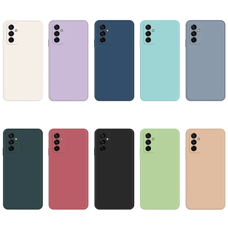 For Samsung Galaxy M23 5G / F23 5G Case Drop Resistant Rubberized TPU Straight Edge Phone Back Cover - Black