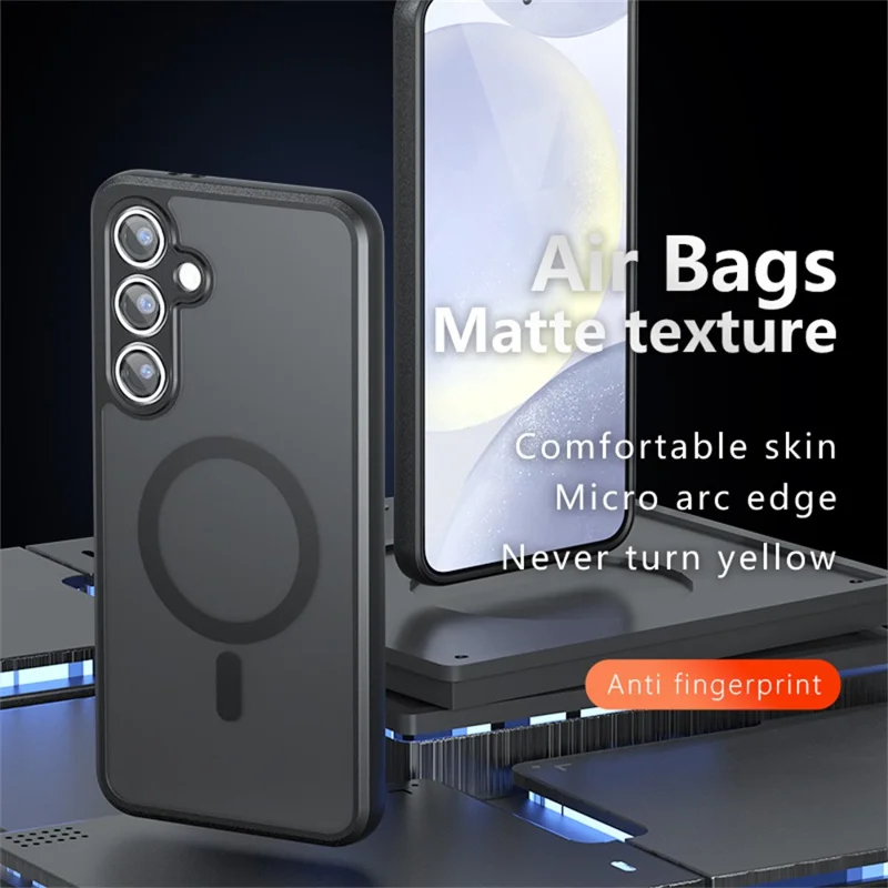 Capa compatível com Samsung Galaxy S24 FE com MagSafe, feita de TPU+PC, acabamento fosco.