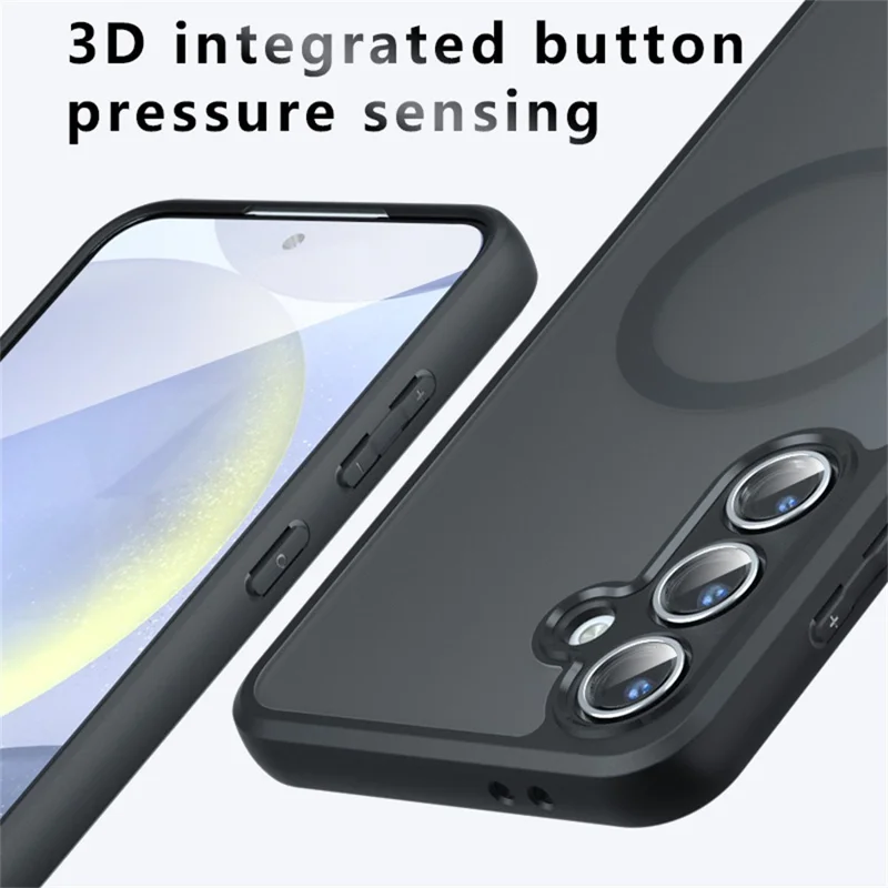 Capa compatível com Samsung Galaxy S24 FE com MagSafe, feita de TPU+PC, acabamento fosco.