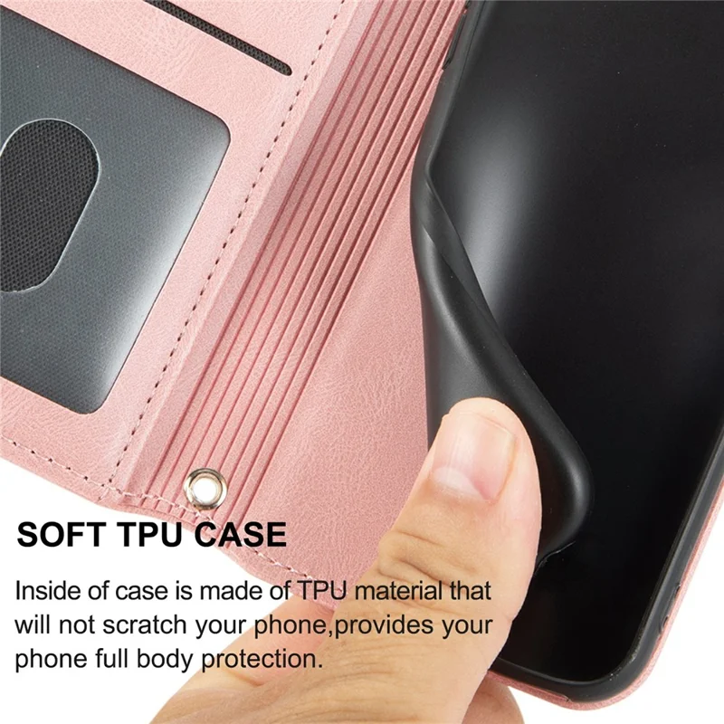 For Samsung Galaxy S25 Case Wallet Skin-Touch Leather Imprinted Phone Cover - Pink

Für Samsung Galaxy S25 Hülle Wallet Skin-Touch Leder geprägte Handyhülle - Pink