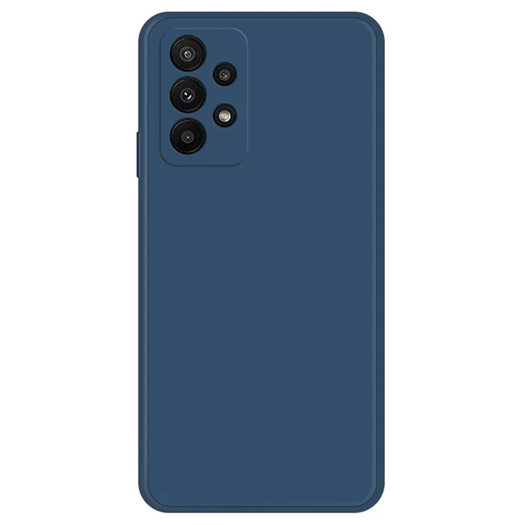 Handyhülle für Samsung Galaxy A23 5G (Globale Version) / 4G, Gummiierte TPU+Microfiber-Futter-Handyhülle mit geraden Kanten - Dunkelblau