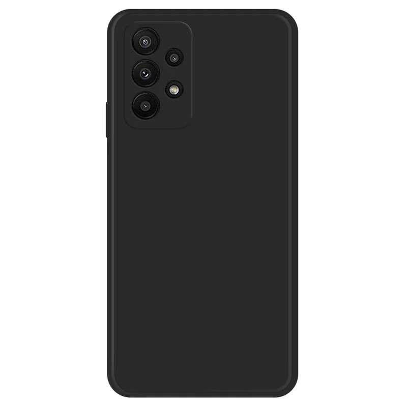 Cell Phone Back Cover for Samsung Galaxy A23 5G (Global Version) / 4G, Straight Edge Rubberized TPU+Microfiber Lining Phone Case - Black