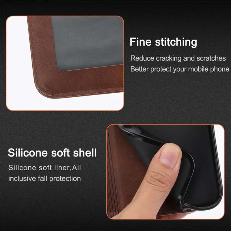 For Samsung Galaxy S25 Ultra Case Happy Cat Pattern Imprinted Leather Wallet Phone Cover - Brown