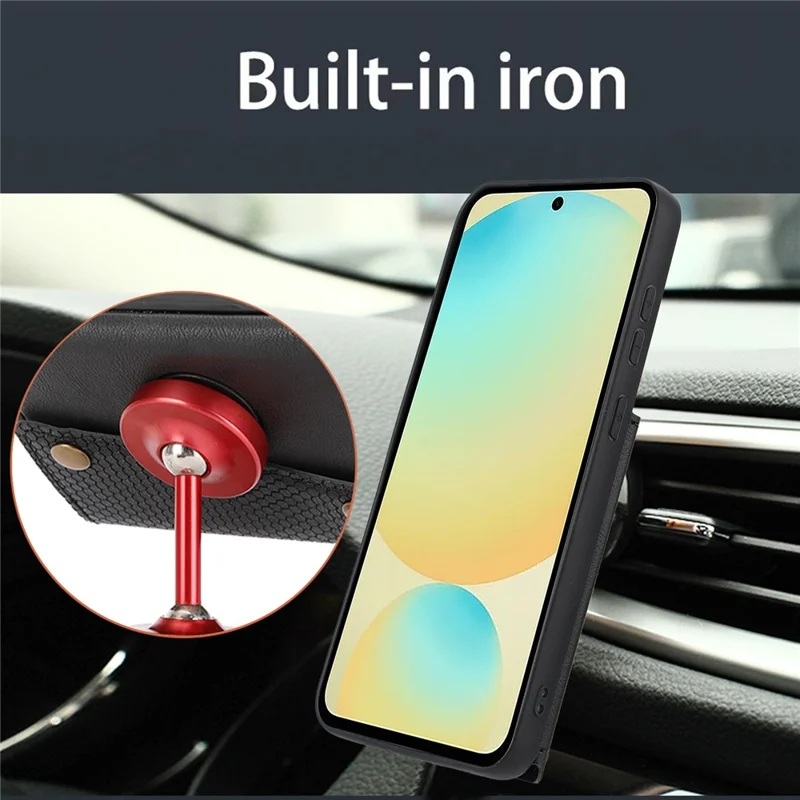 For Xiaomi 14T Case Card Slots Kickstand Leather + TPU Phone Cover - Black
