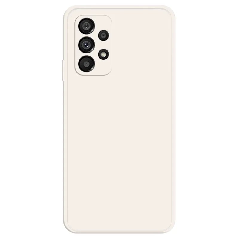 Straight Edge Phone Back Cover for Samsung Galaxy A53 5G, Rubberized TPU+Microfiber Lining Phone Case - Beige