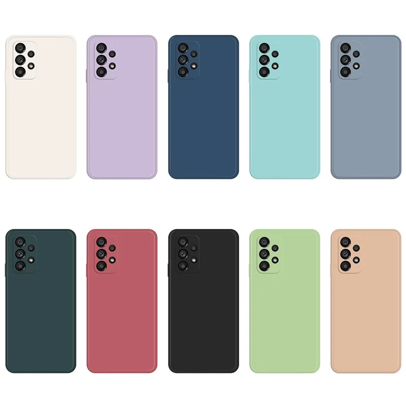 Straight Edge Phone Back Cover for Samsung Galaxy A53 5G, Rubberized TPU+Microfiber Lining Phone Case - Beige