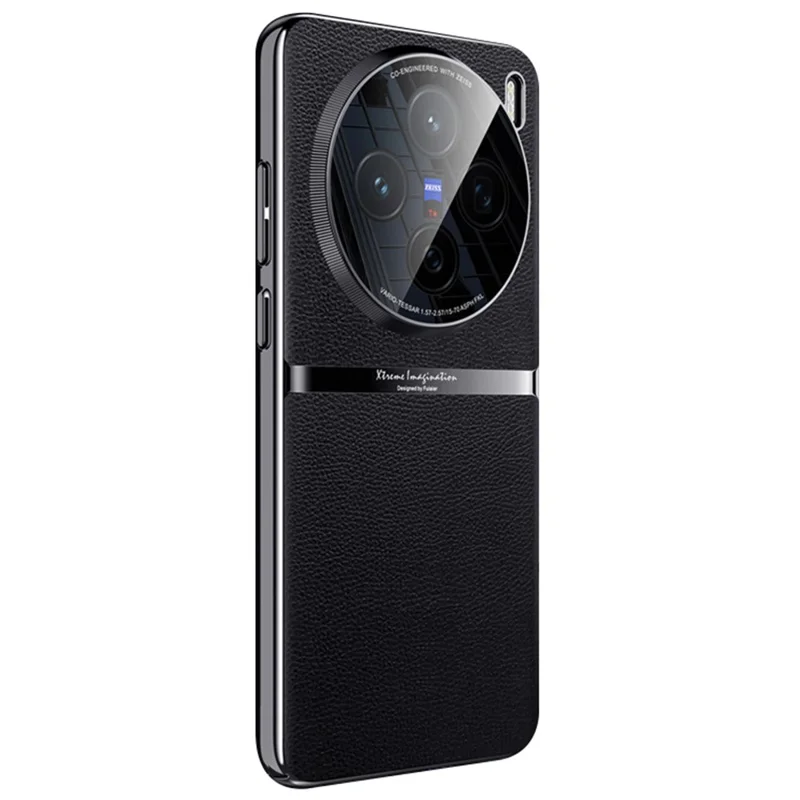Для vivo X200 5G чехол из искусственной кожи + акрила + ПК противоударный чехол для телефона - черный