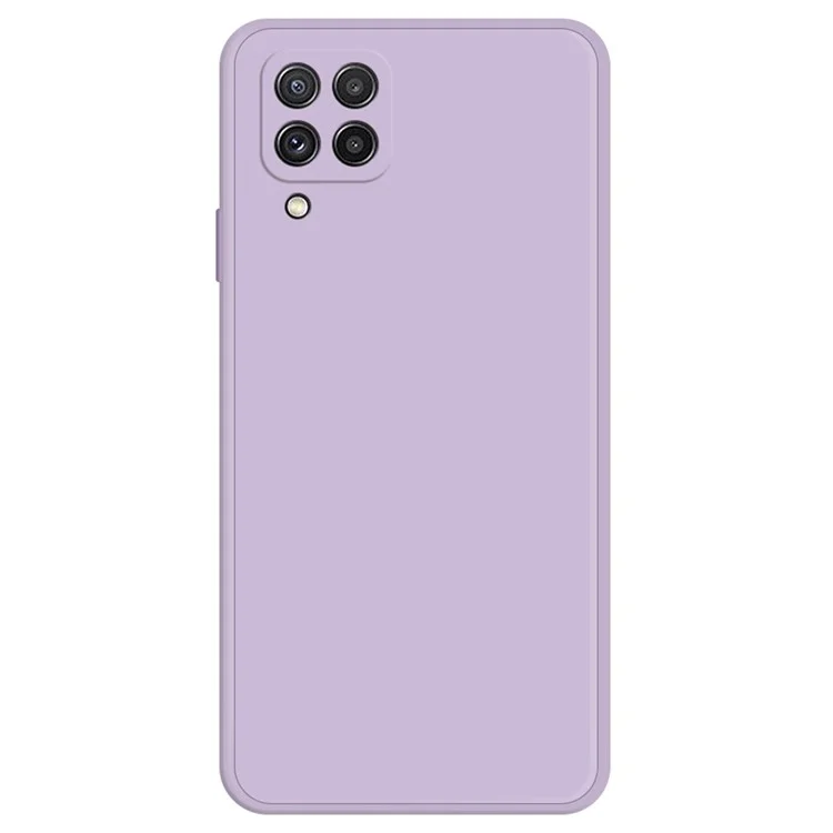 Capa Traseira de Celular para Samsung Galaxy A22 4G (Versão EU), Capa de Telefone Flexível e Emborrachada com Forro de Microfibra - Roxa