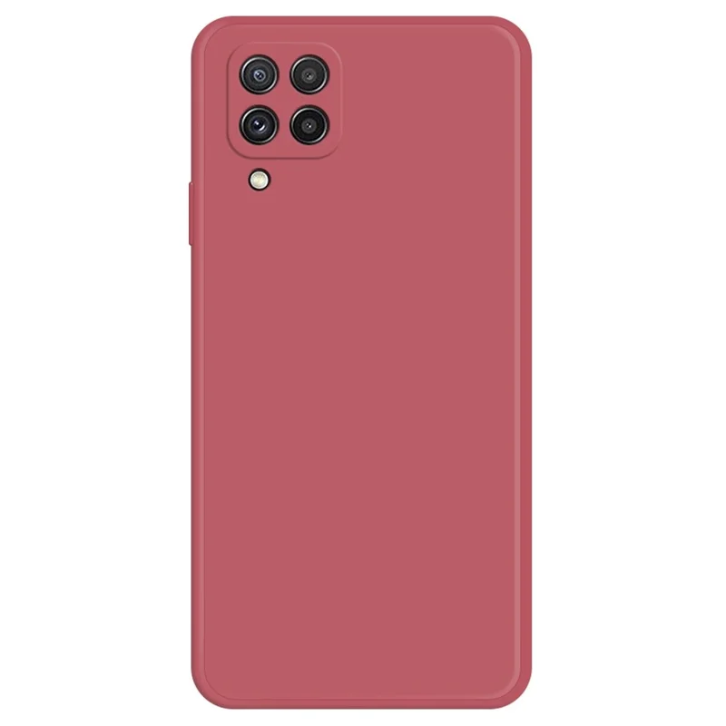 Couvercle Arrière du Téléphone Portable Pour Samsung Galaxy A22 4G (version Ue), Étui de Téléphone TPU Flexible Caoutchouté à Bord Droit Avec Doublure en Microfibre - Rouge