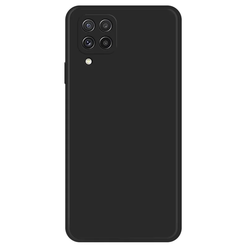 Cell Phone Back Cover for Samsung Galaxy A22 4G (EU Version), Straight Edge Rubberized Flexible TPU Phone Case with Microfiber Lining - Black