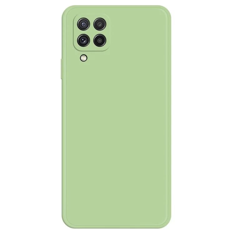 Cell Phone Back Cover for Samsung Galaxy A22 4G (EU Version), Straight Edge Rubberized Flexible TPU Phone Case with Microfiber Lining - Green