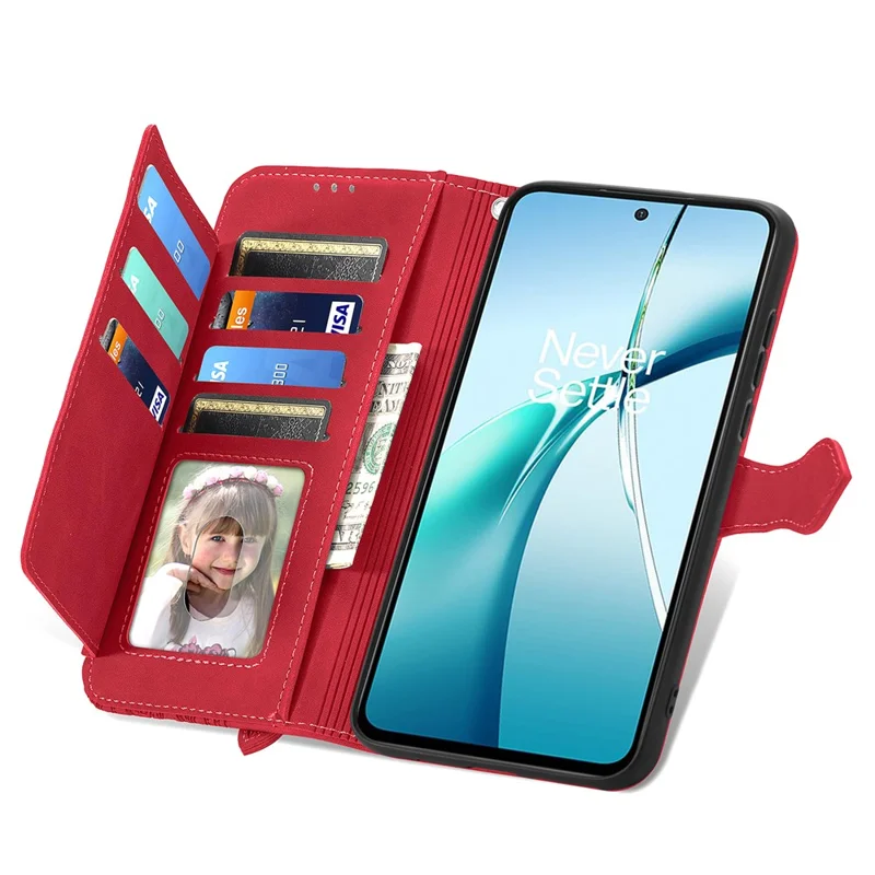 Case For Motorola Edge 60 Neo 5G / Edge 50 Neo 5G / Moto S50 5G / Thinkphone 25 5G Zipper Wallet PU Leather Flower Imprint Phone Cover - Red