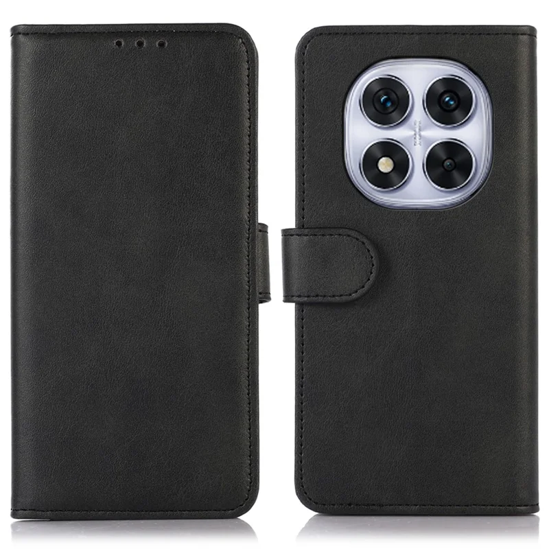 For Xiaomi Redmi Note 14 Pro 5G / Poco X7 5G Case Cowhide Texture Leather Wallet Phone Cover with Stand - Black