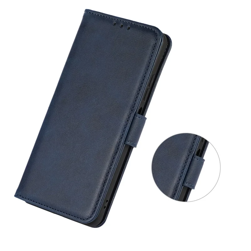 For Xiaomi Redmi Note 14 Pro 5G / Poco X7 5G Case Cowhide Texture Leather Wallet Phone Cover with Stand - Blue