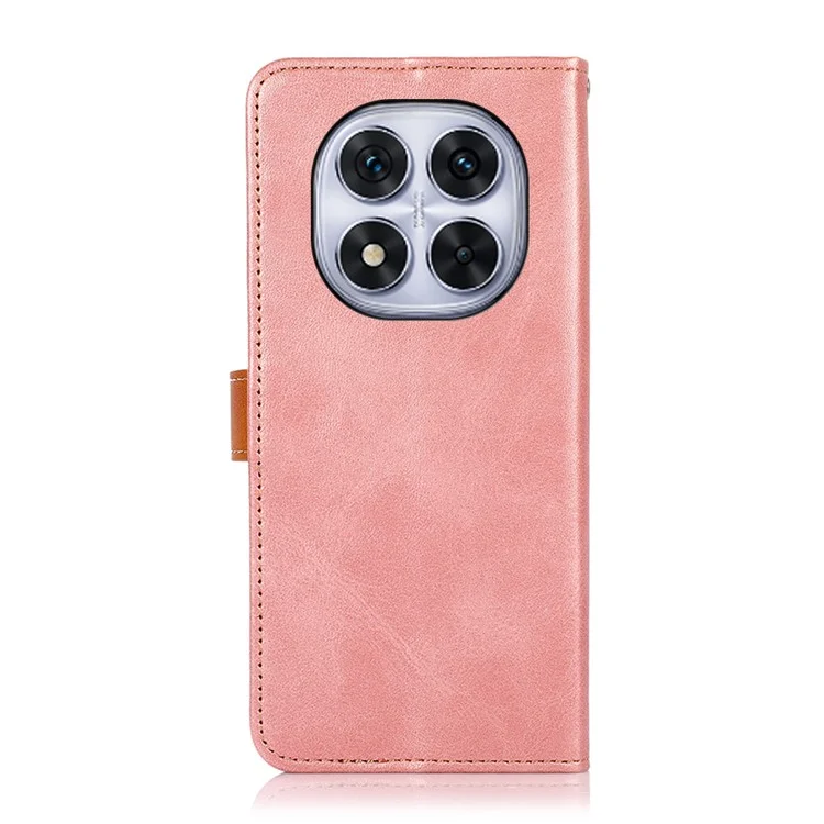 KHAZNEH For Xiaomi Redmi Note 14 Pro 5G / Poco X7 5G Wallet Phone Case Stand Leather Flip Cover - Rose Gold