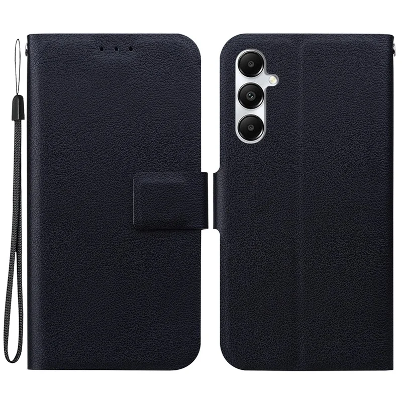 For Samsung Galaxy A05s 4G Case Ultra-Thin PU Leather + TPU Phone Cover with Card Slot - Black