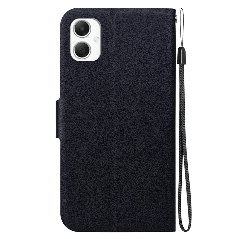Capa para Samsung Galaxy A06 ultrafina de couro PU + capa de telefone TPU com slot para cartão - Preto
