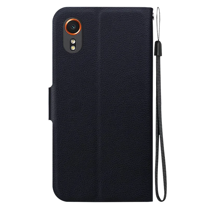 Capa para Samsung Galaxy Xcover7 de couro PU ultra-fino + capa de telefone TPU com slot para cartão - Preto