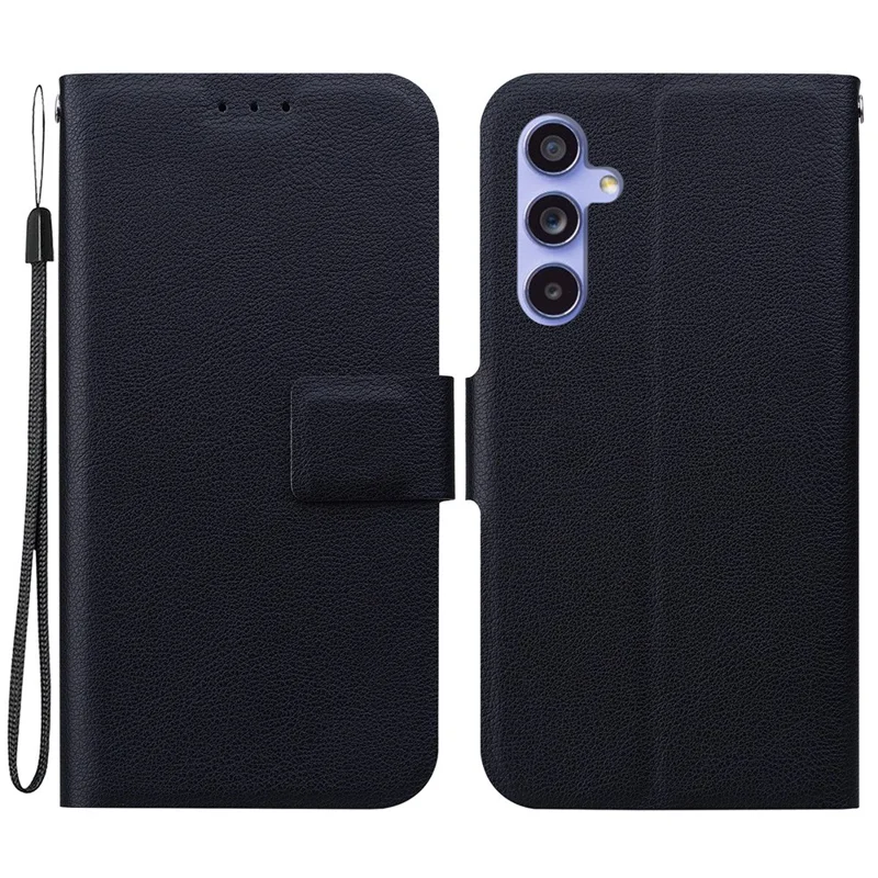 For Samsung Galaxy S23 FE Case Ultra-Thin PU Leather + TPU Phone Cover with Card Slot - Black