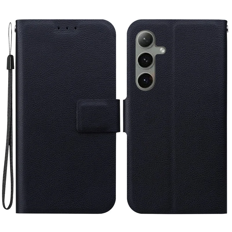 For Samsung Galaxy S24 FE Case Ultra-Thin PU Leather + TPU Phone Cover with Card Slot - Black