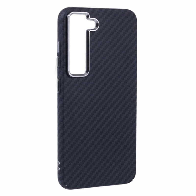 For Samsung Galaxy S23+ Case Compatible with MagSafe Carbon Fiber Texture Water-Transfer PC Phone Cover - Black