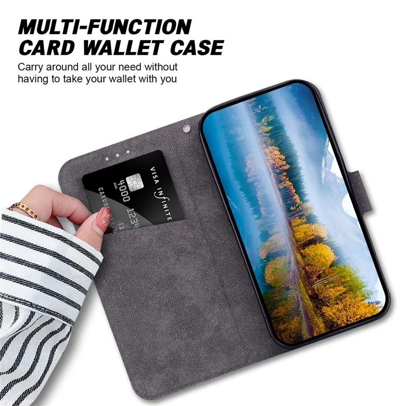 For iPhone 16 Case Ultra-Thin PU Leather + TPU Phone Cover with Card Slot - Black