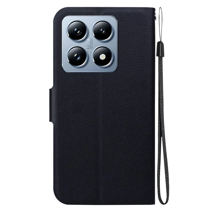 Funda para Xiaomi 14T de piel PU ultrafina + TPU con ranura para tarjeta - Negro