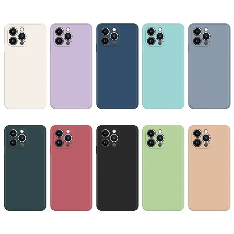 Para iPhone 13 Pro 6.1 pulgadas Forro de microfibra Carcasa trasera de TPU con acabado en caucho Borde recto Funda de teléfono resistente a golpes - Beige