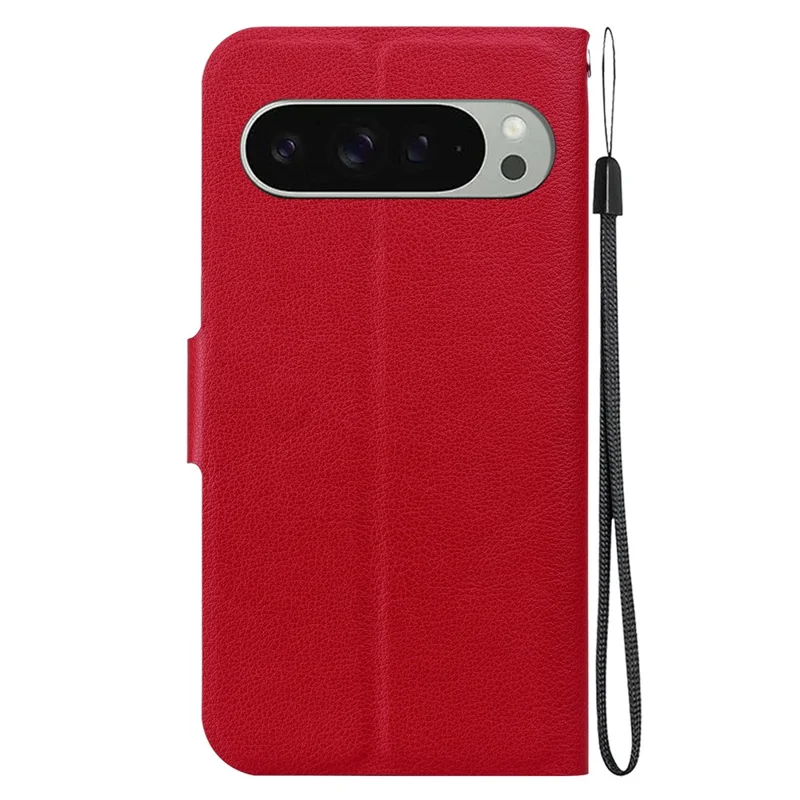 For Google Pixel 9 Pro  /  Pixel 9 Case Ultra-Thin PU Leather + TPU Phone Cover with Card Slot - Red