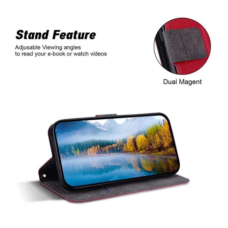 For Google Pixel 9 Pro  /  Pixel 9 Case Ultra-Thin PU Leather + TPU Phone Cover with Card Slot - Red