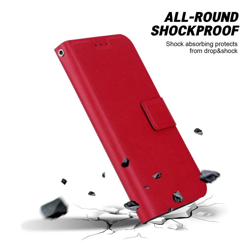 For Google Pixel 9 Pro  /  Pixel 9 Case Ultra-Thin PU Leather + TPU Phone Cover with Card Slot - Red