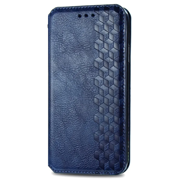 Étui pour Oppo A3x 5G Motif losange en cuir PU Housse de téléphone portefeuille - Bleu