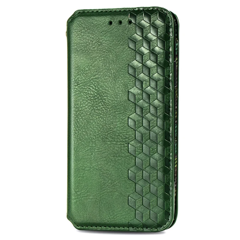 For Oppo A3x 4G / 5G Case Rhombus Imprint PU Leather Wallet Phone Cover - Green