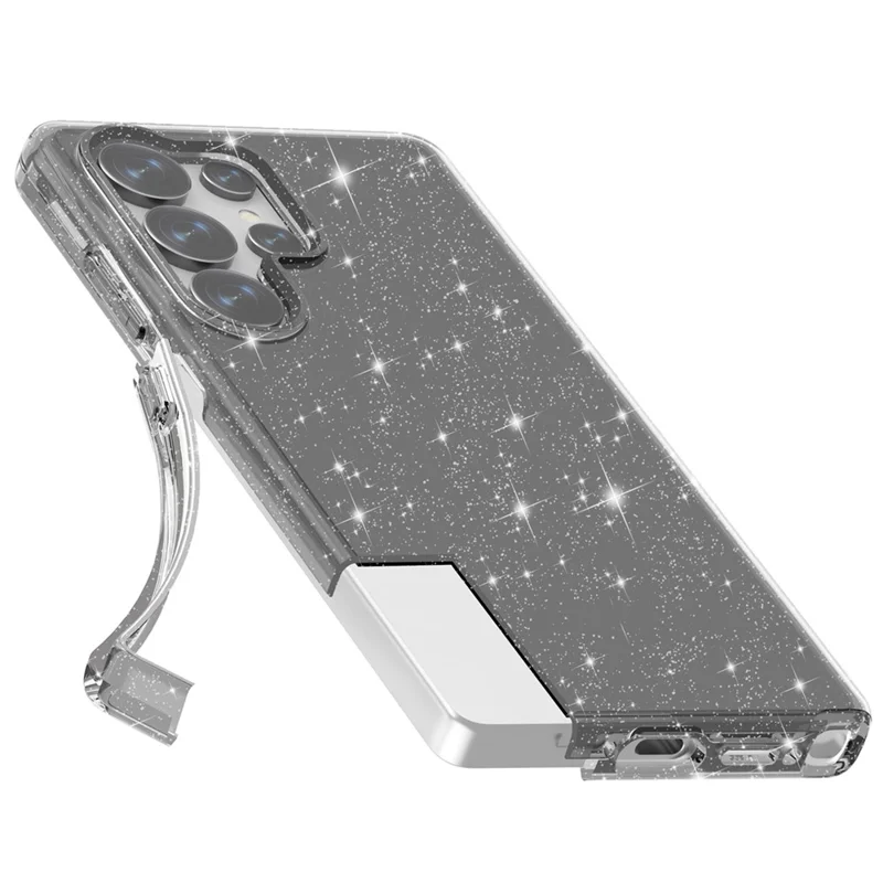 Для Samsung Galaxy S25 Ultra Case Anti-Scratch PC+TPU Sparkly Glitter Phone Cover - Black