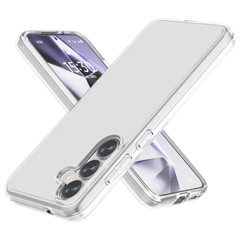 For Samsung Galaxy S25 Case PC + TPU Shockproof Clear Phone Cover - Transparent
