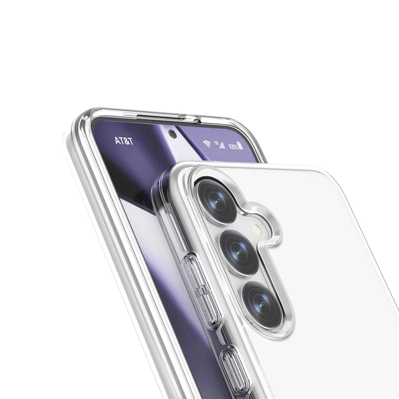 For Samsung Galaxy S25 Case PC + TPU Shockproof Clear Phone Cover - Transparent