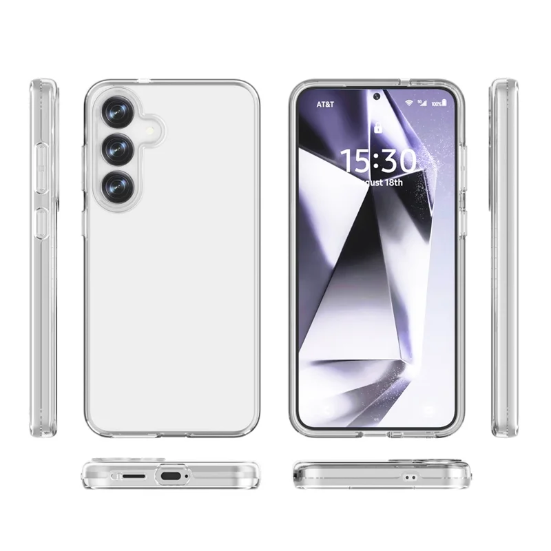 For Samsung Galaxy S25 Case PC + TPU Shockproof Clear Phone Cover - Transparent