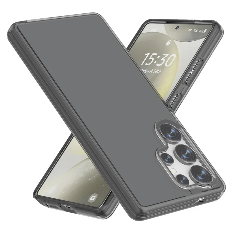 For Samsung Galaxy S25 Ultra Case PC + TPU Shockproof Clear Phone Cover - Transparent Black