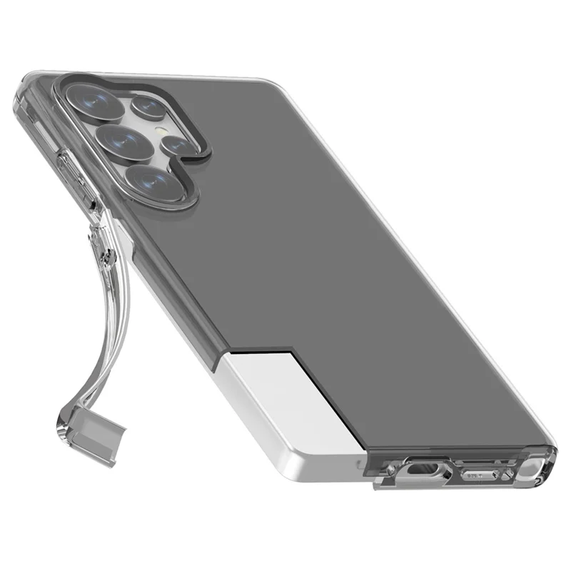 For Samsung Galaxy S25 Ultra Case PC + TPU Shockproof Clear Phone Cover - Transparent Black