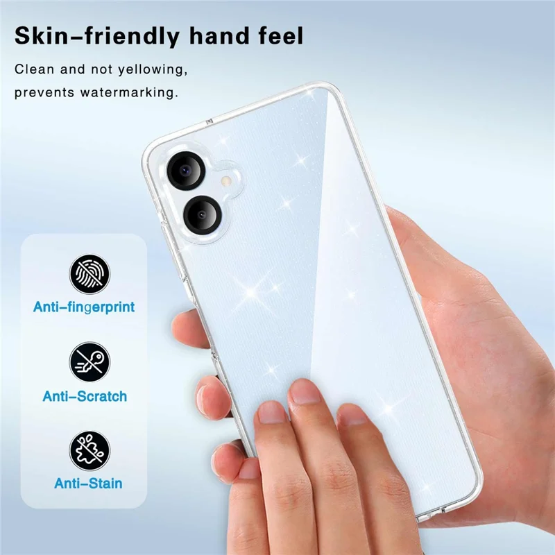 For Samsung Galaxy A06 4G Case PC + TPU Transparent Glitter Phone Cover