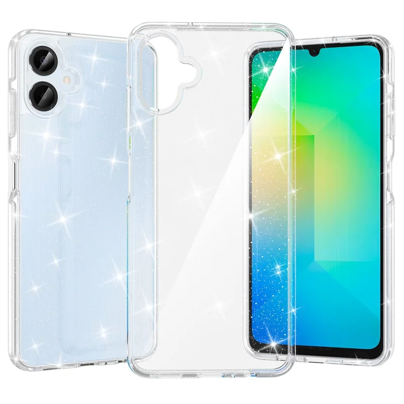 For Samsung Galaxy A06 4G Case PC + TPU Transparent Glitter Phone Cover