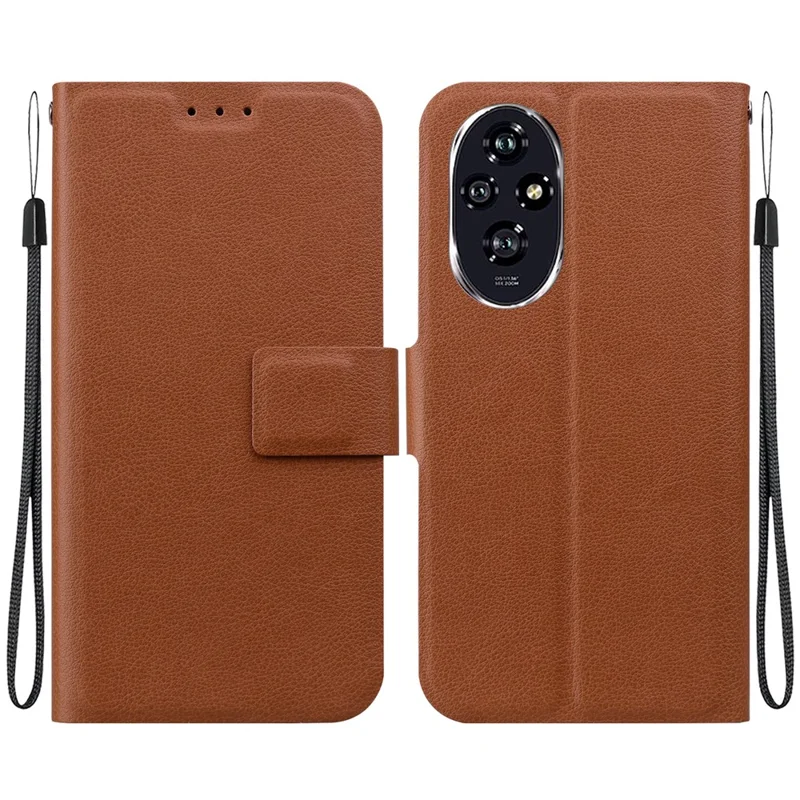 For Honor 200 5G Case Ultra-Thin PU Leather + TPU Phone Cover with Card Slot - Brown