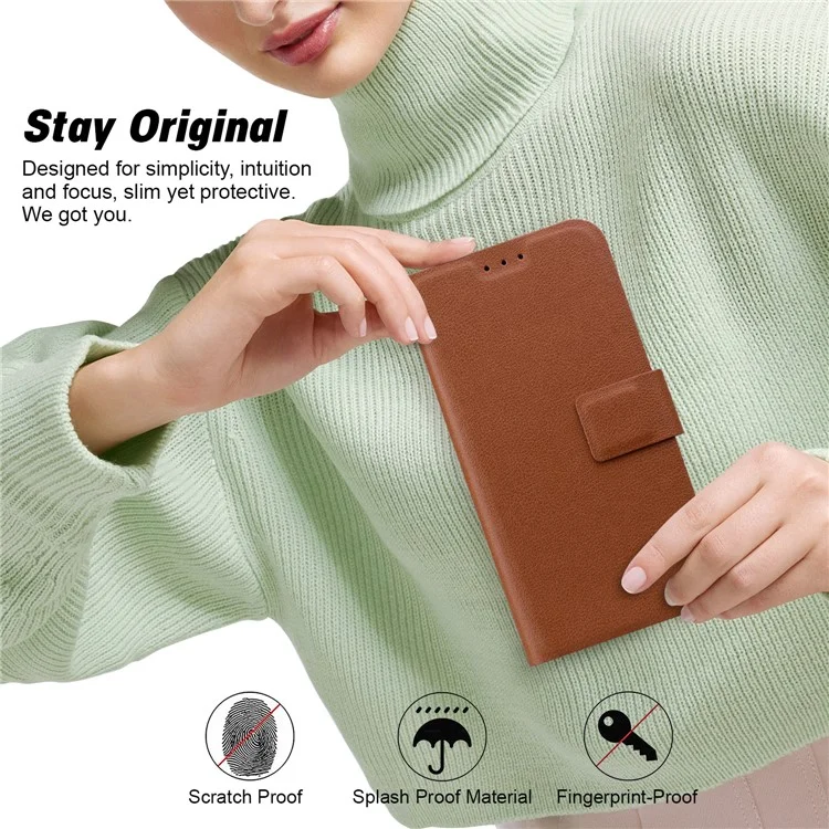 For Honor 200 Lite Case Ultra-Thin PU Leather + TPU Phone Cover with Card Slot - Brown