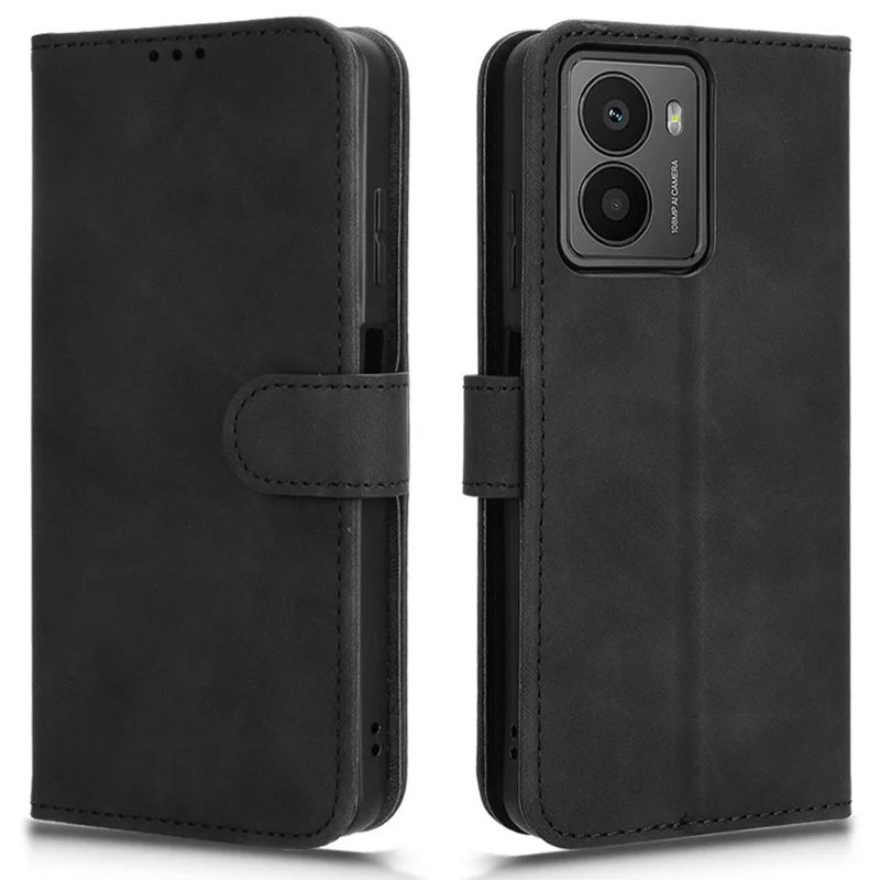 For HMD Fusion 5G Leather Case Skin-Feel Anti-Drop Wallet Flip Phone Cover - Black