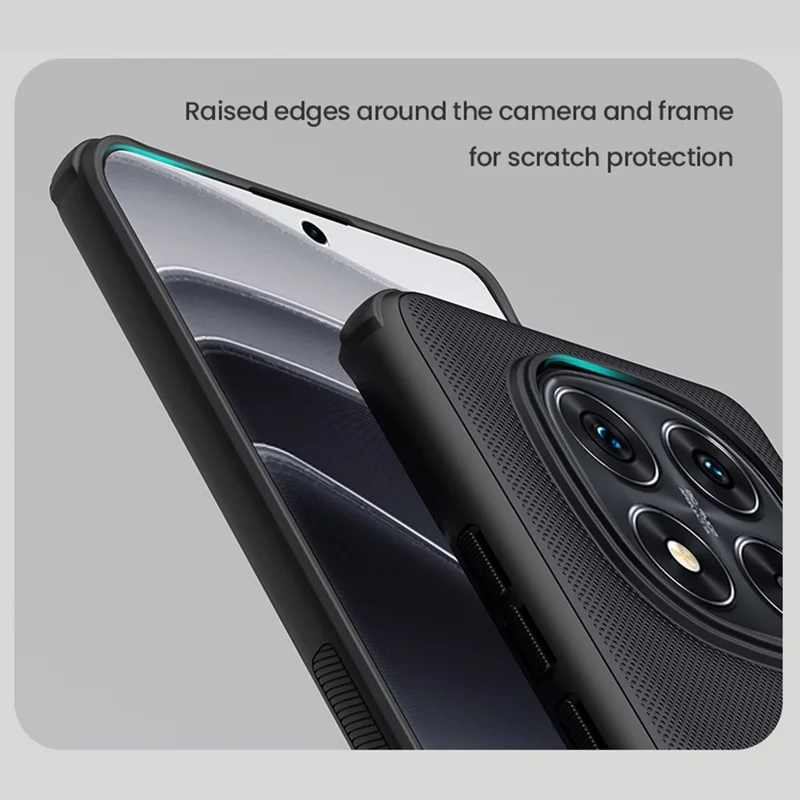 NILLKIN Frosted Shield Pro For Xiaomi Redmi Note 14 Pro+ 5G Case Matte PC+TPU Phone Cover - Black