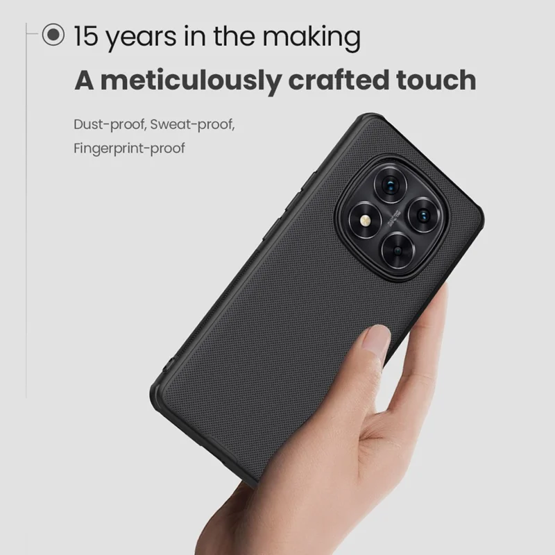 NILLKIN Frosted Shield Pro For Xiaomi Redmi Note 14 Pro+ 5G Case Matte PC+TPU Phone Cover - Black